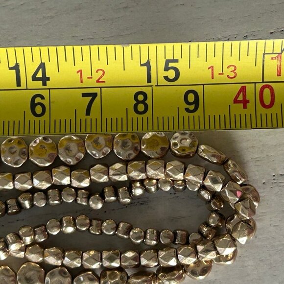 NWT Lucky Brand Gold-Tone Multi-Strand Textured Bead Necklace - Picture 10 of 10